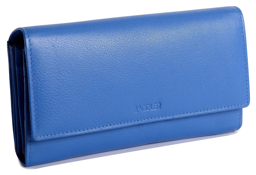 Large Leather Multi-Section Purse Grace with RFID Protection