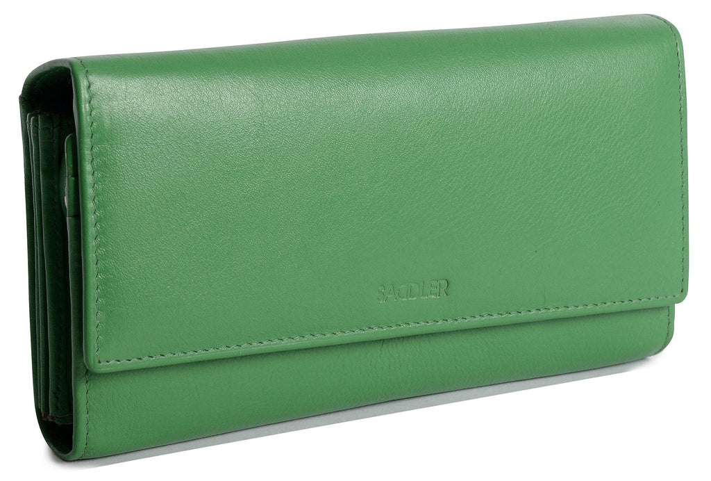 Large Leather Multi-Section Purse Grace with RFID Protection