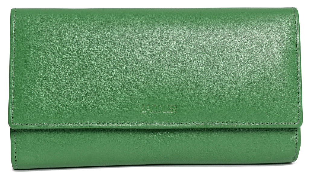 Large Leather Multi-Section Purse Grace with RFID Protection