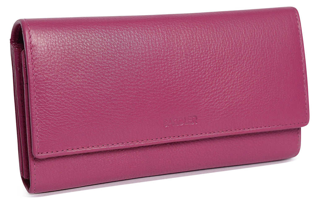 Large Leather Multi-Section Purse Grace with RFID Protection