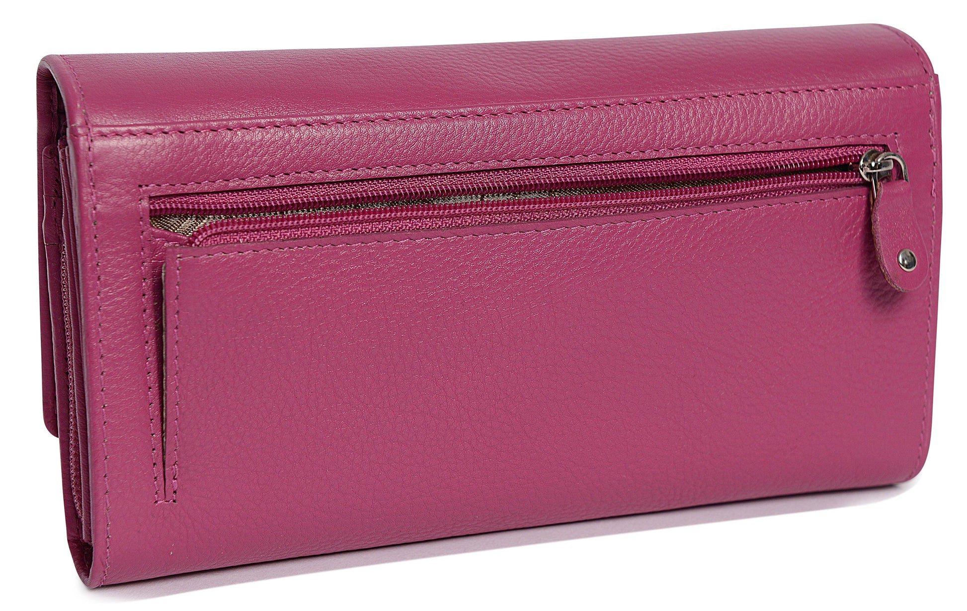 Large Leather Multi-Section Purse Grace with RFID Protection