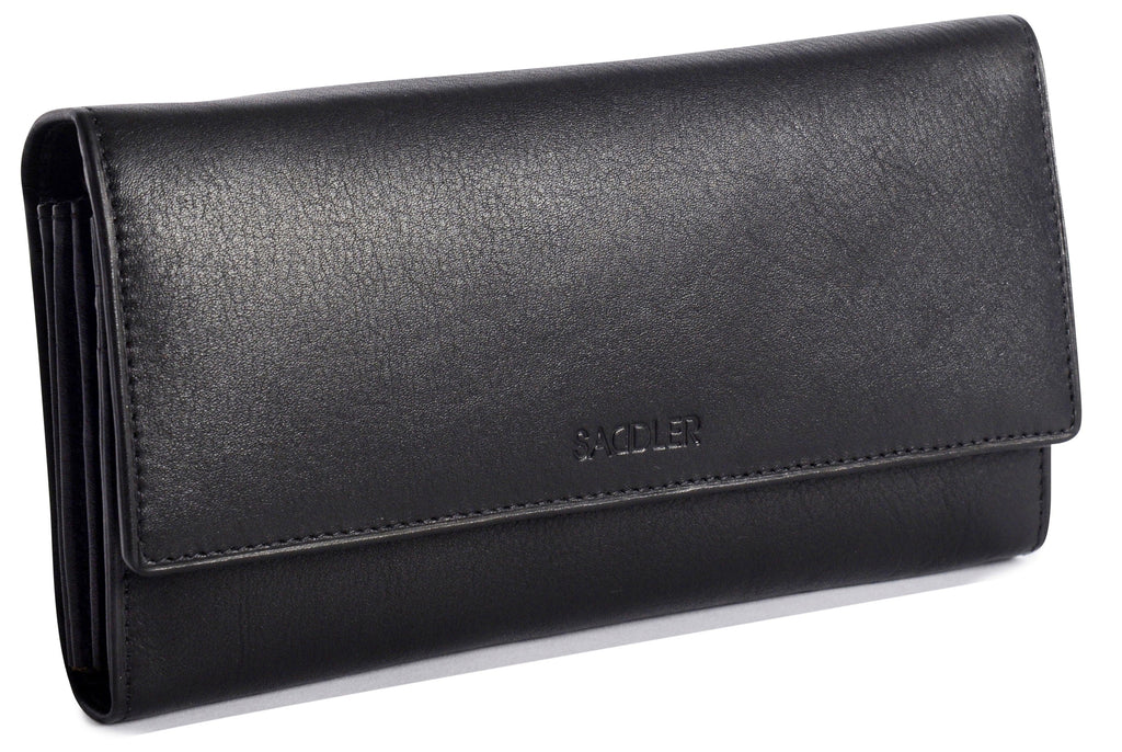 Large Leather Multi-Section Purse Grace with RFID Protection