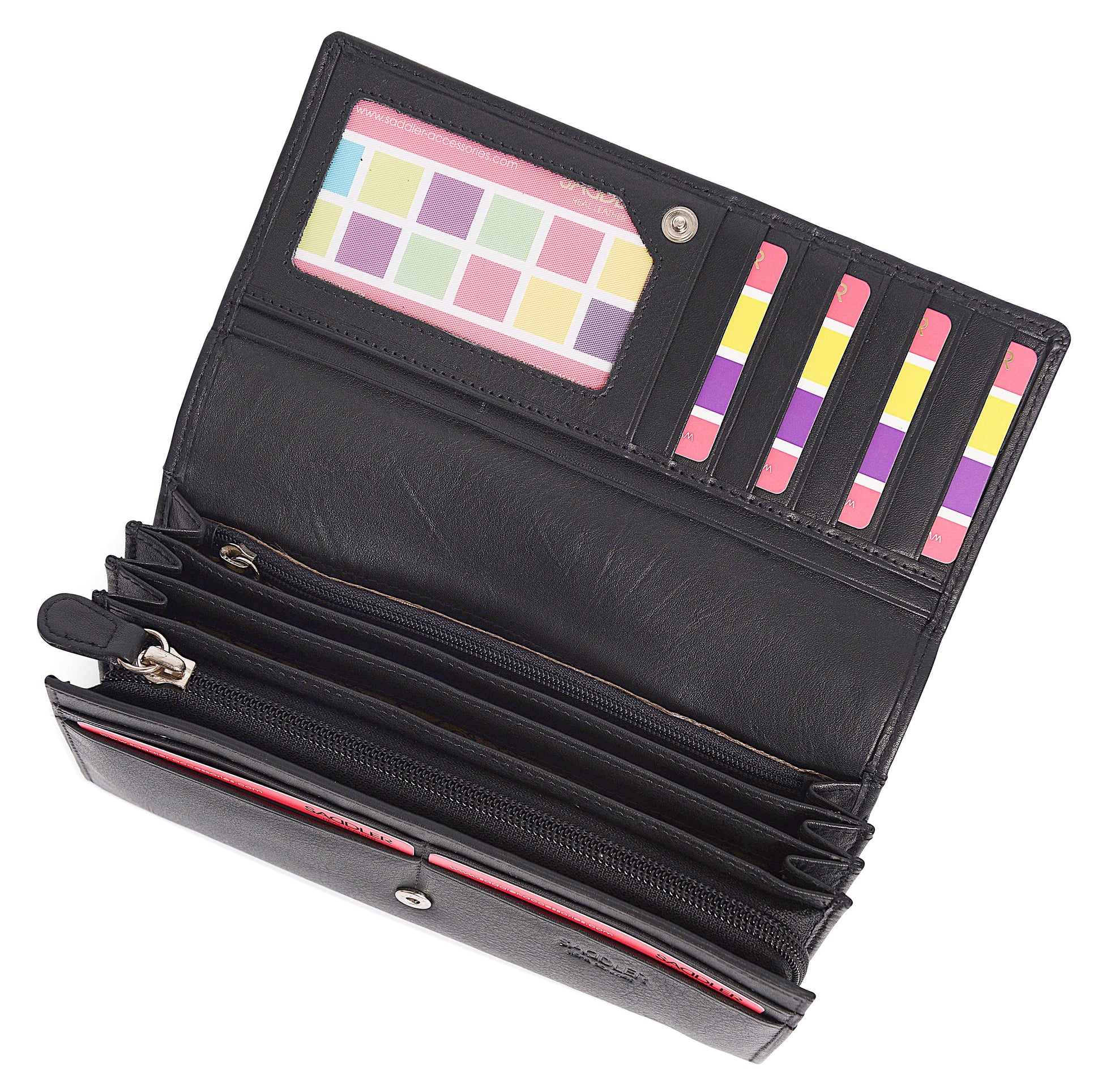 Large Leather Multi-Section Purse Grace with RFID Protection