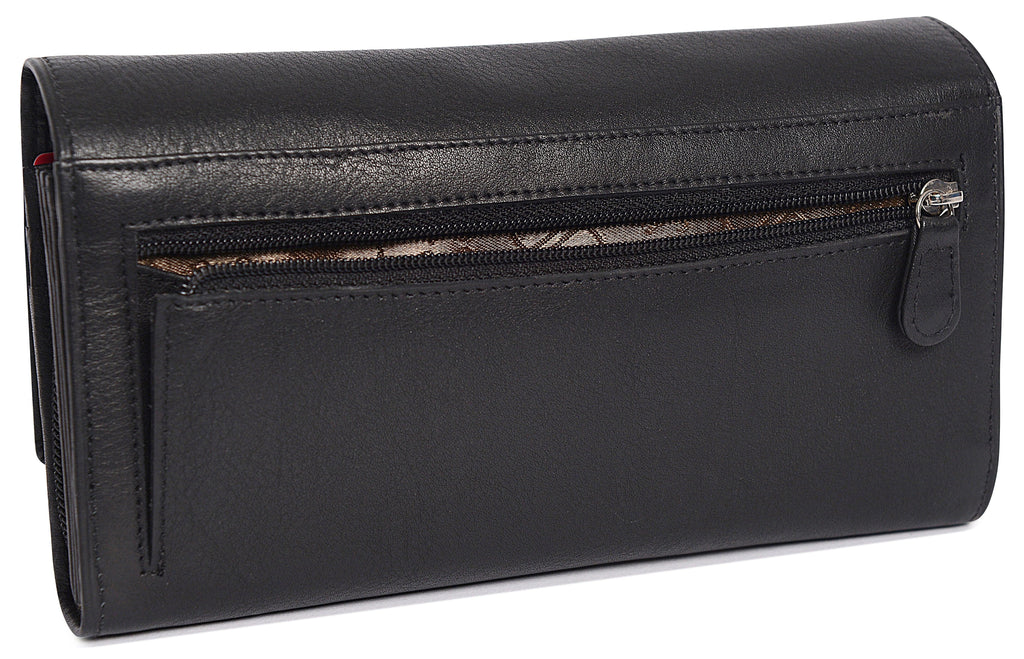 Large Leather Multi-Section Purse Grace with RFID Protection