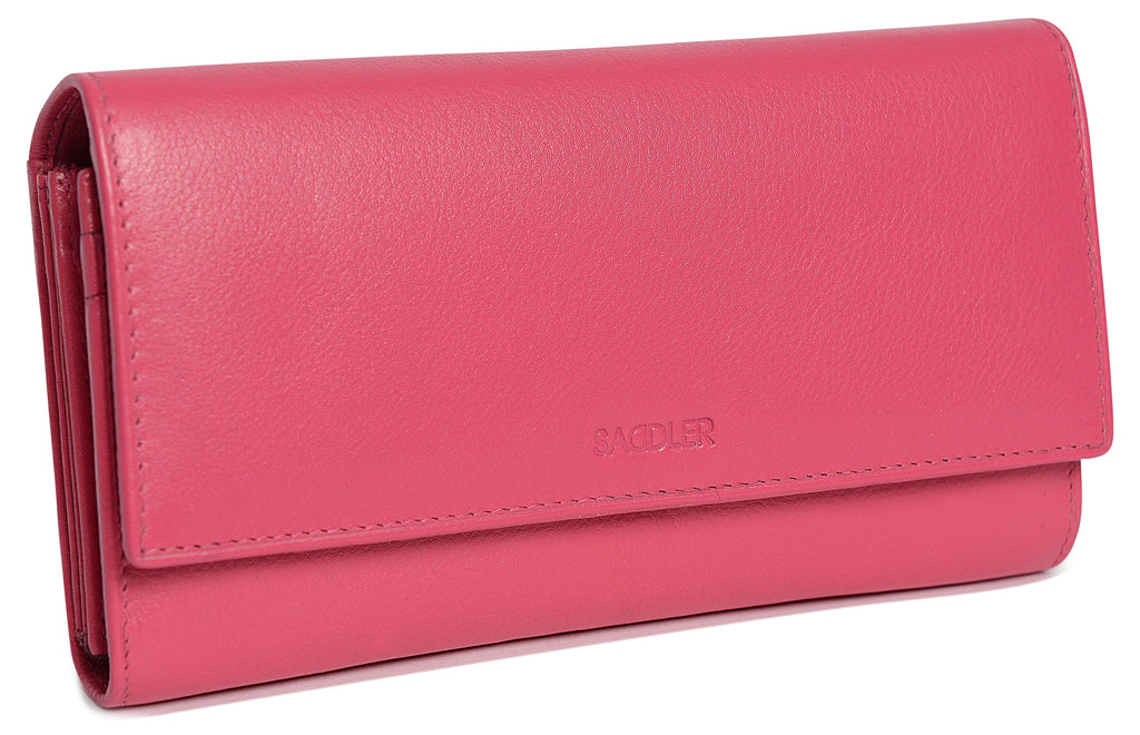 Large Leather Multi-Section Purse Grace with RFID Protection