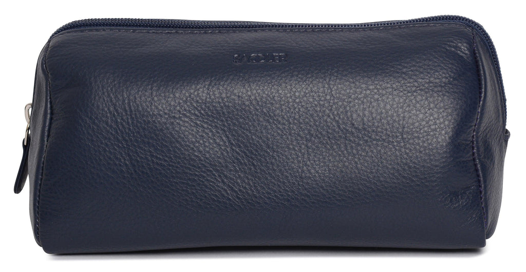 Megan Leather Zip Top Cosmetic Bag Large Capacity with Inner Pocket