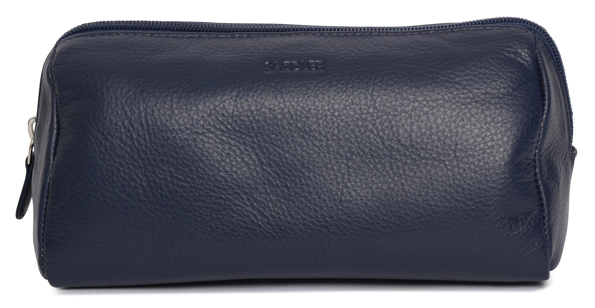 Megan Leather Zip Top Cosmetic Bag Large Capacity with Inner Pocket