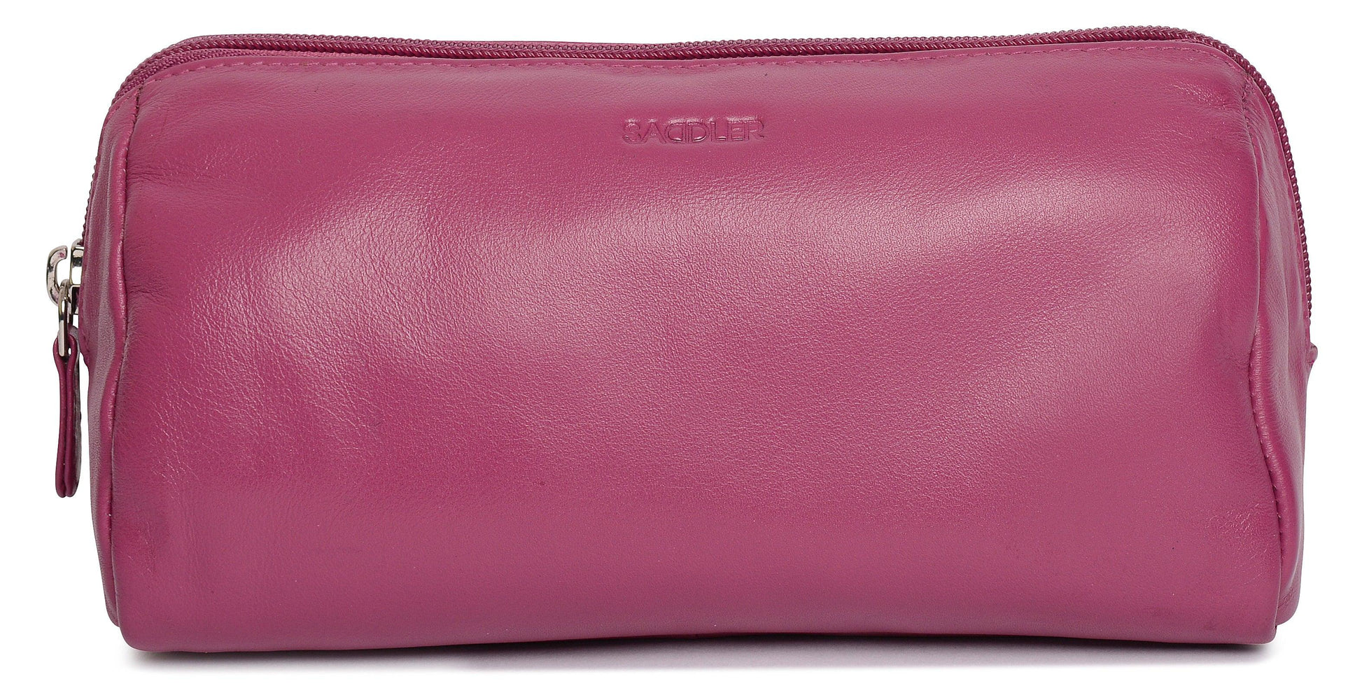 Megan Leather Zip Top Cosmetic Bag Large Capacity with Inner Pocket