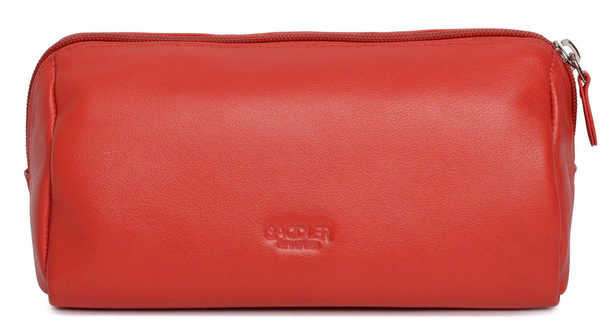 Megan Leather Zip Top Cosmetic Bag Large Capacity with Inner Pocket