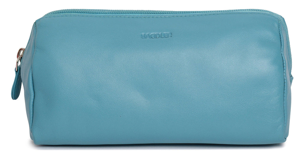 Megan Leather Zip Top Cosmetic Bag Large Capacity with Inner Pocket