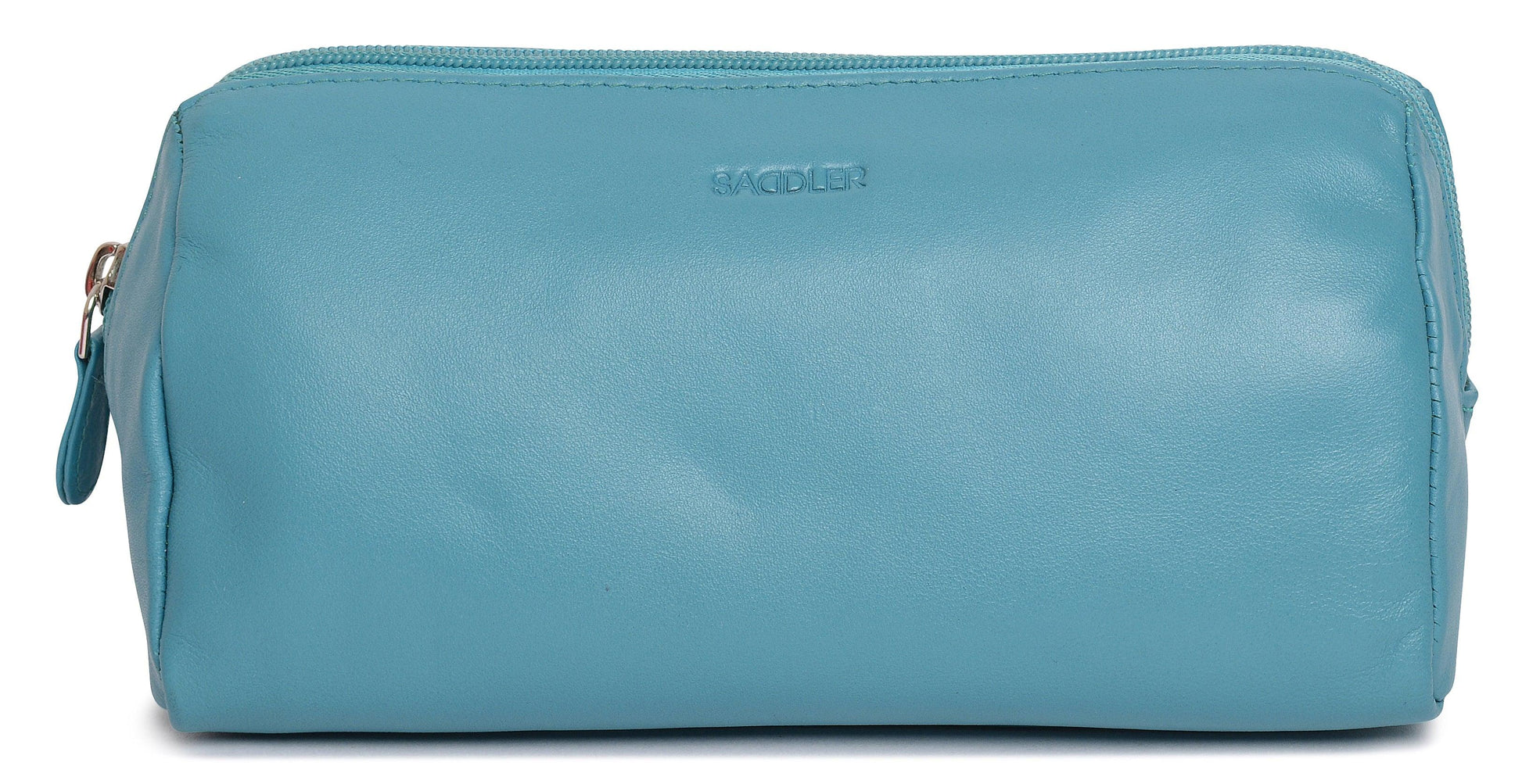 Megan Leather Zip Top Cosmetic Bag Large Capacity with Inner Pocket