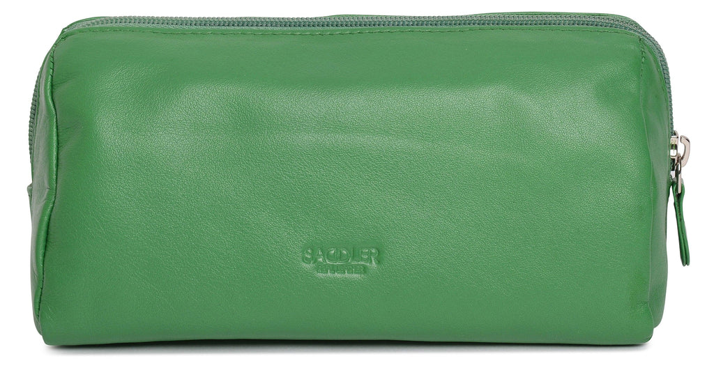 Megan Leather Zip Top Cosmetic Bag Large Capacity with Inner Pocket