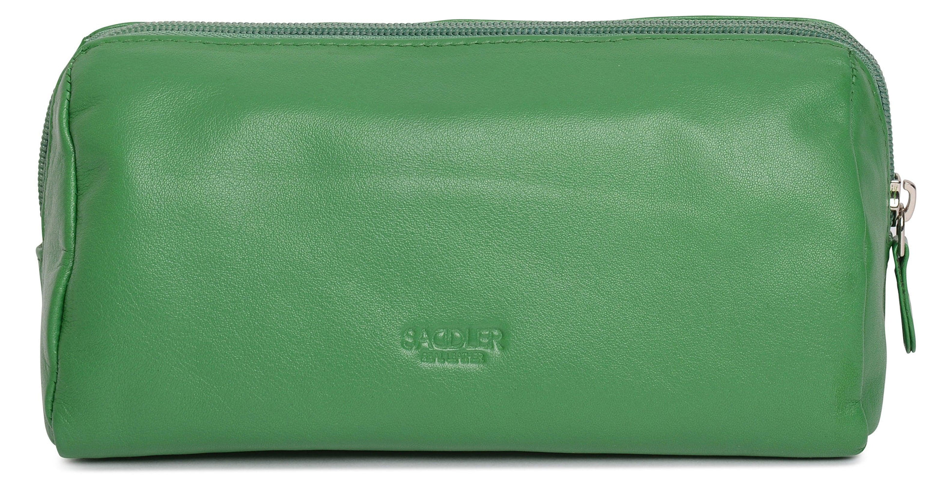 Megan Leather Zip Top Cosmetic Bag Large Capacity with Inner Pocket