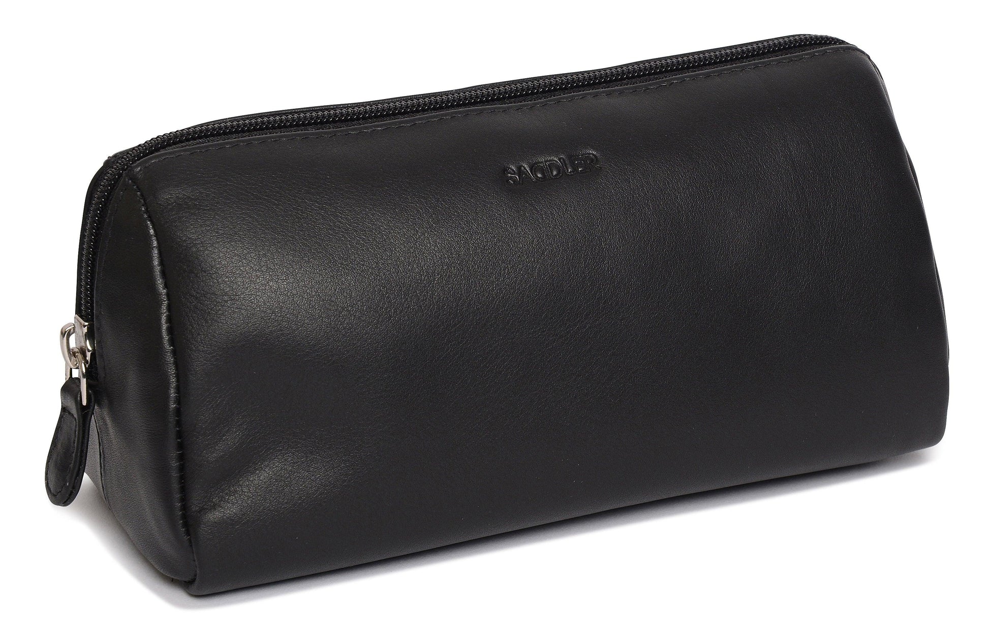Megan Leather Zip Top Cosmetic Bag Large Capacity with Inner Pocket