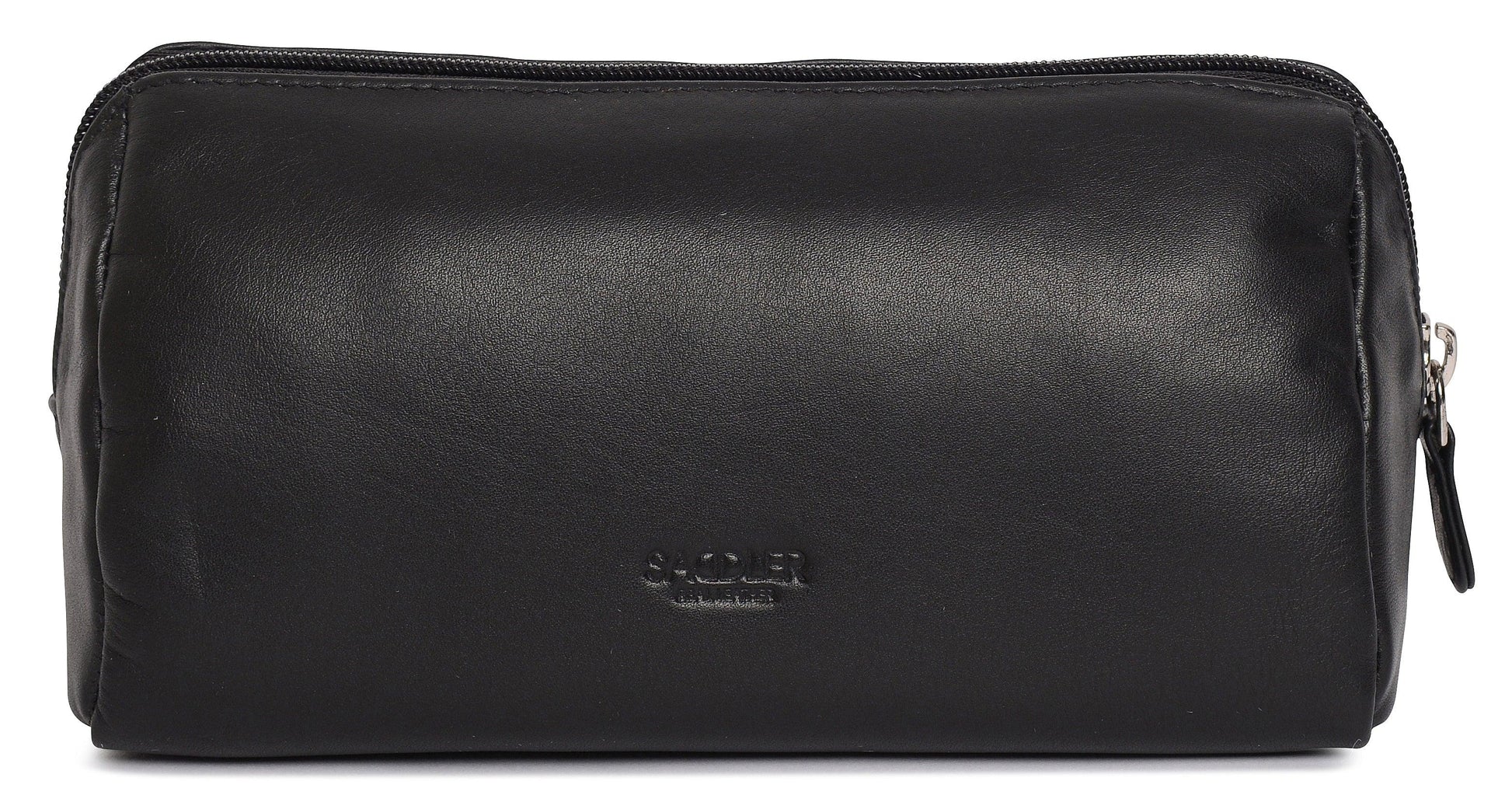 Megan Leather Zip Top Cosmetic Bag Large Capacity with Inner Pocket