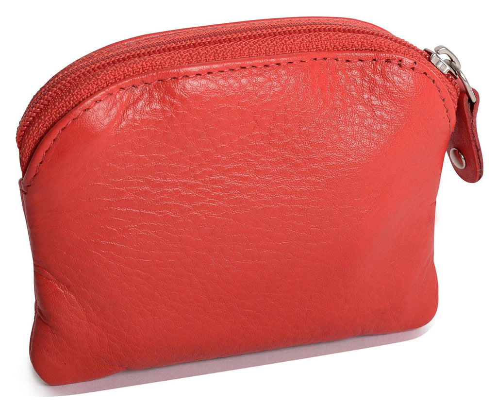 Compact Leather Zip Top Coin Purse Molly Handmade RFID Protected