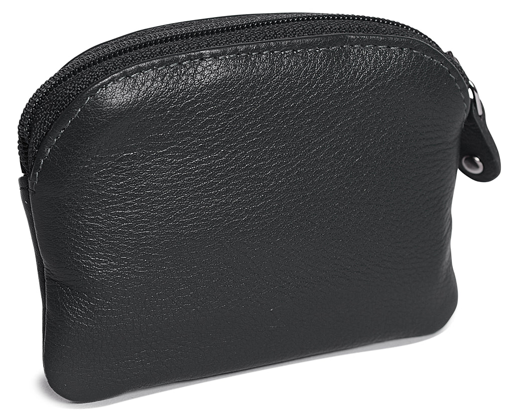 Compact Leather Zip Top Coin Purse Molly Handmade RFID Protected