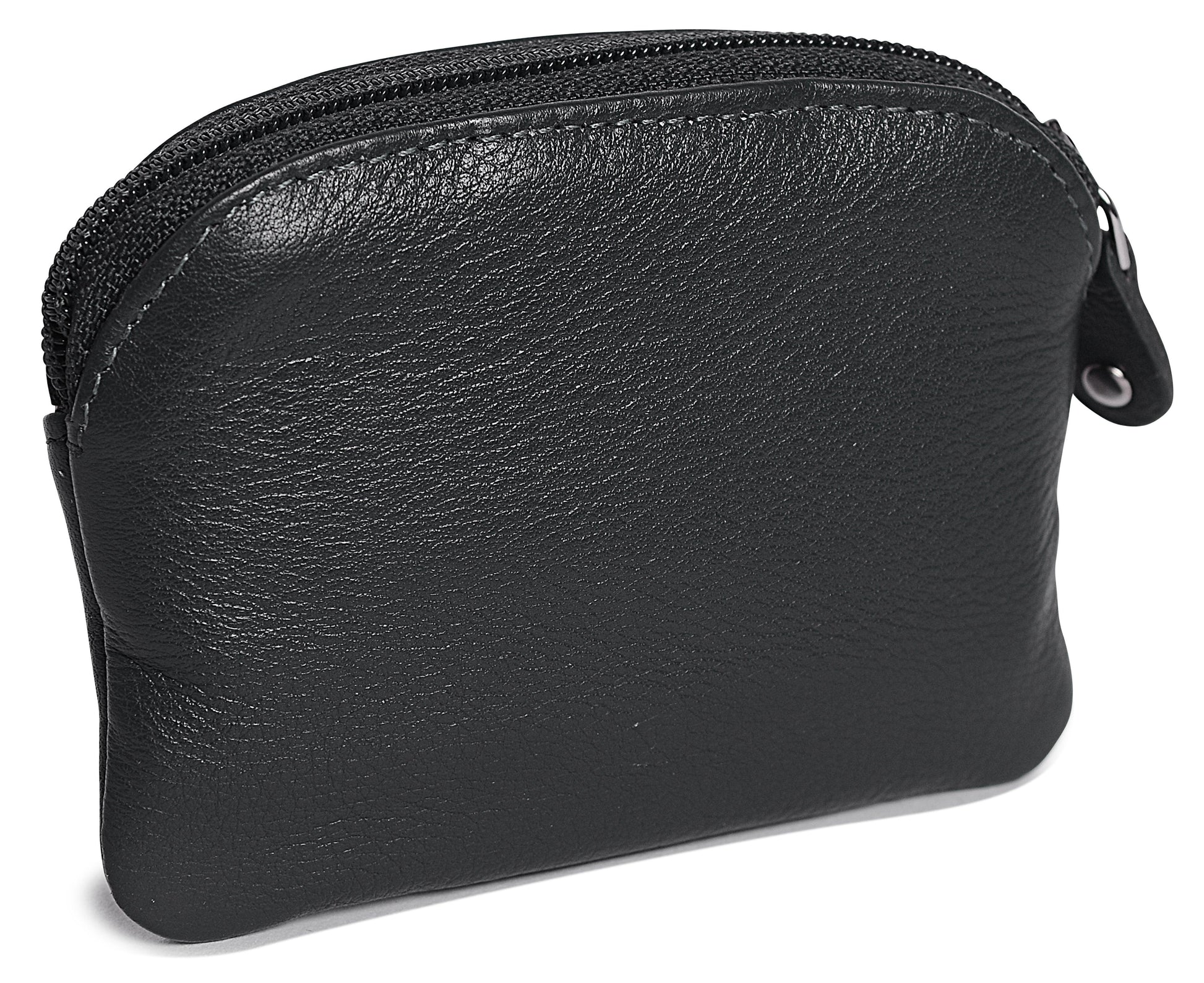 Compact Leather Zip Top Coin Purse Molly Handmade RFID Protected