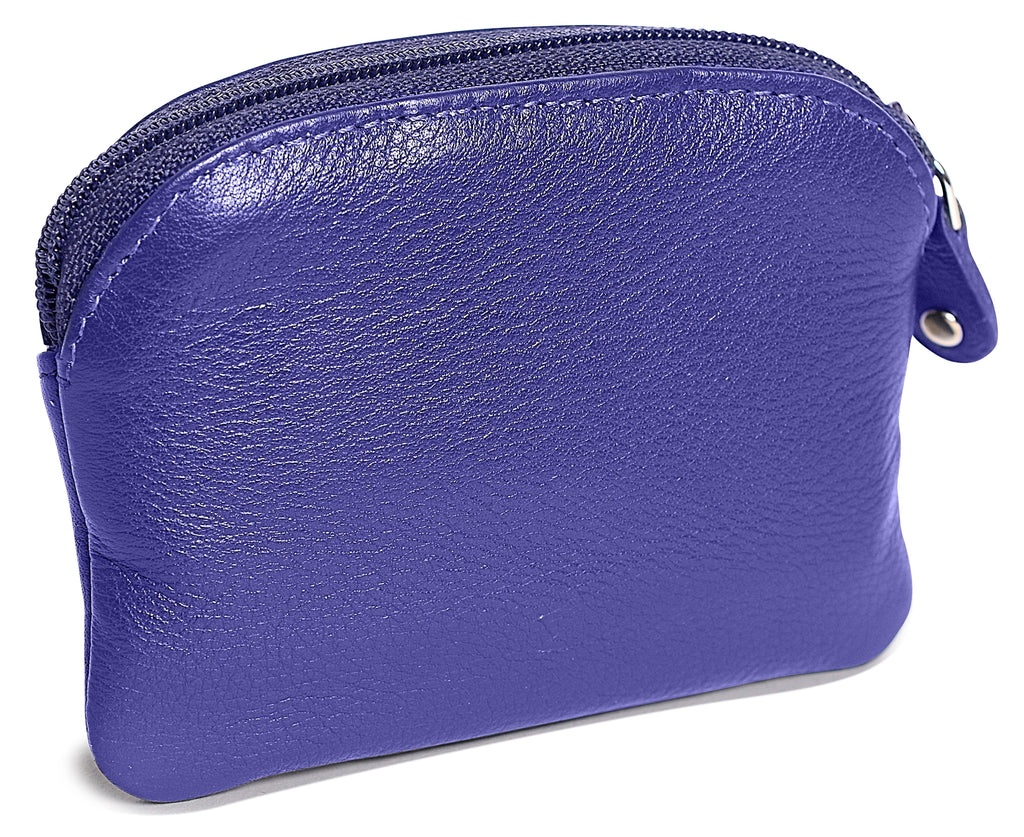 Compact Leather Zip Top Coin Purse Molly Handmade RFID Protected