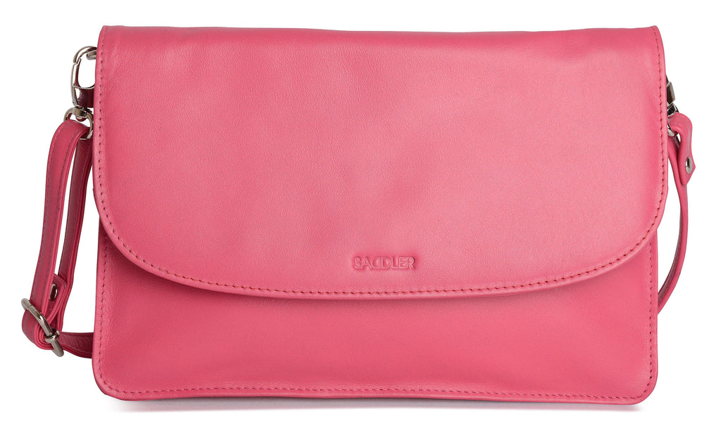 Olivia Three Section Leather Crossbody Bag and Clutch Compact Stylish