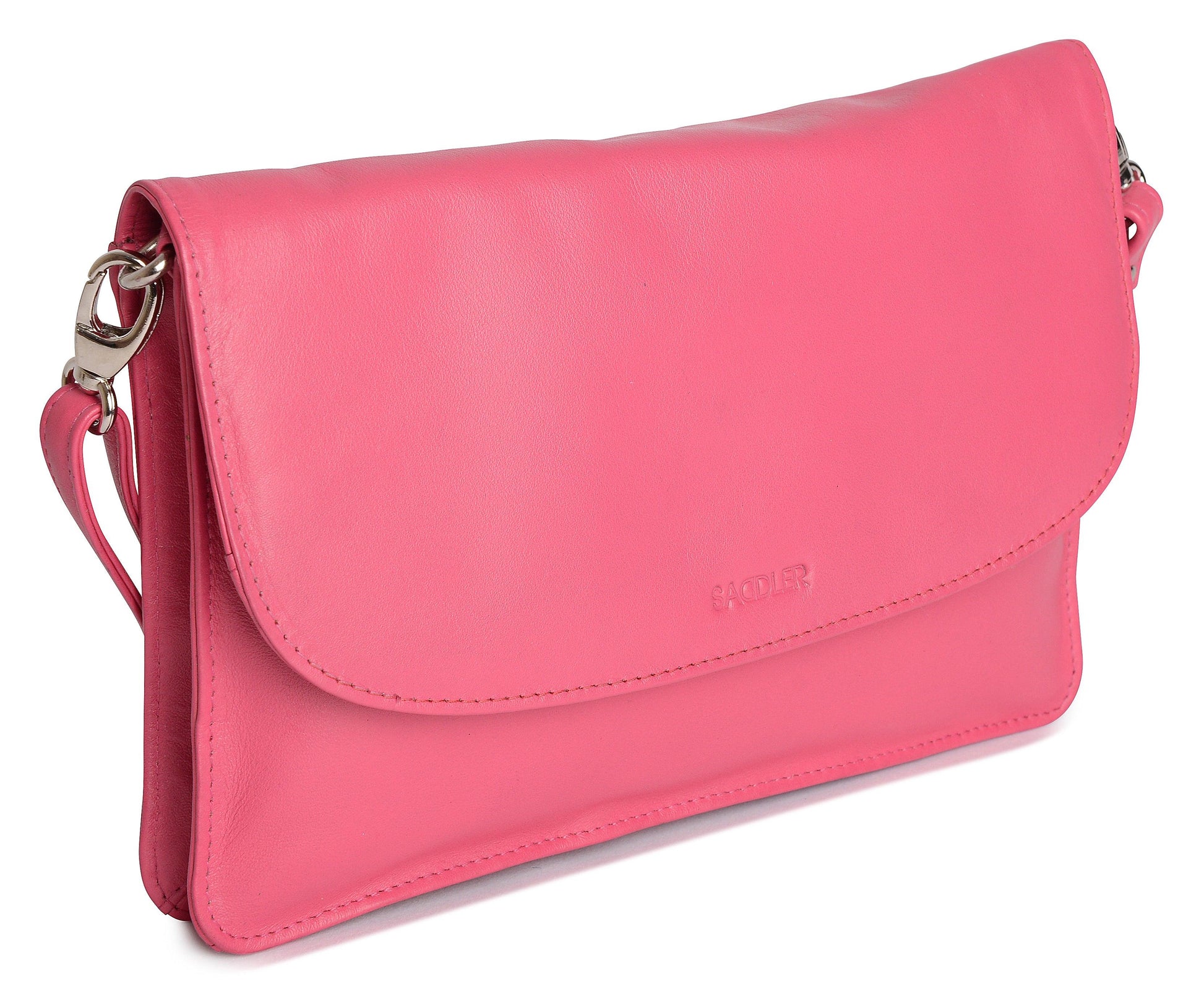 Olivia Three Section Leather Crossbody Bag and Clutch Compact Stylish