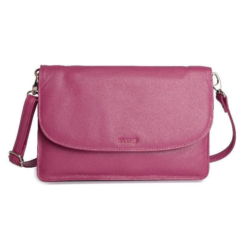 Olivia Three Section Leather Crossbody Bag and Clutch Compact Stylish