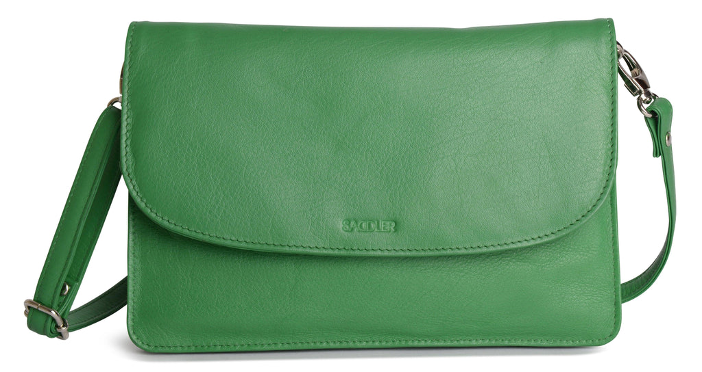 Olivia Three Section Leather Crossbody Bag and Clutch Compact Stylish
