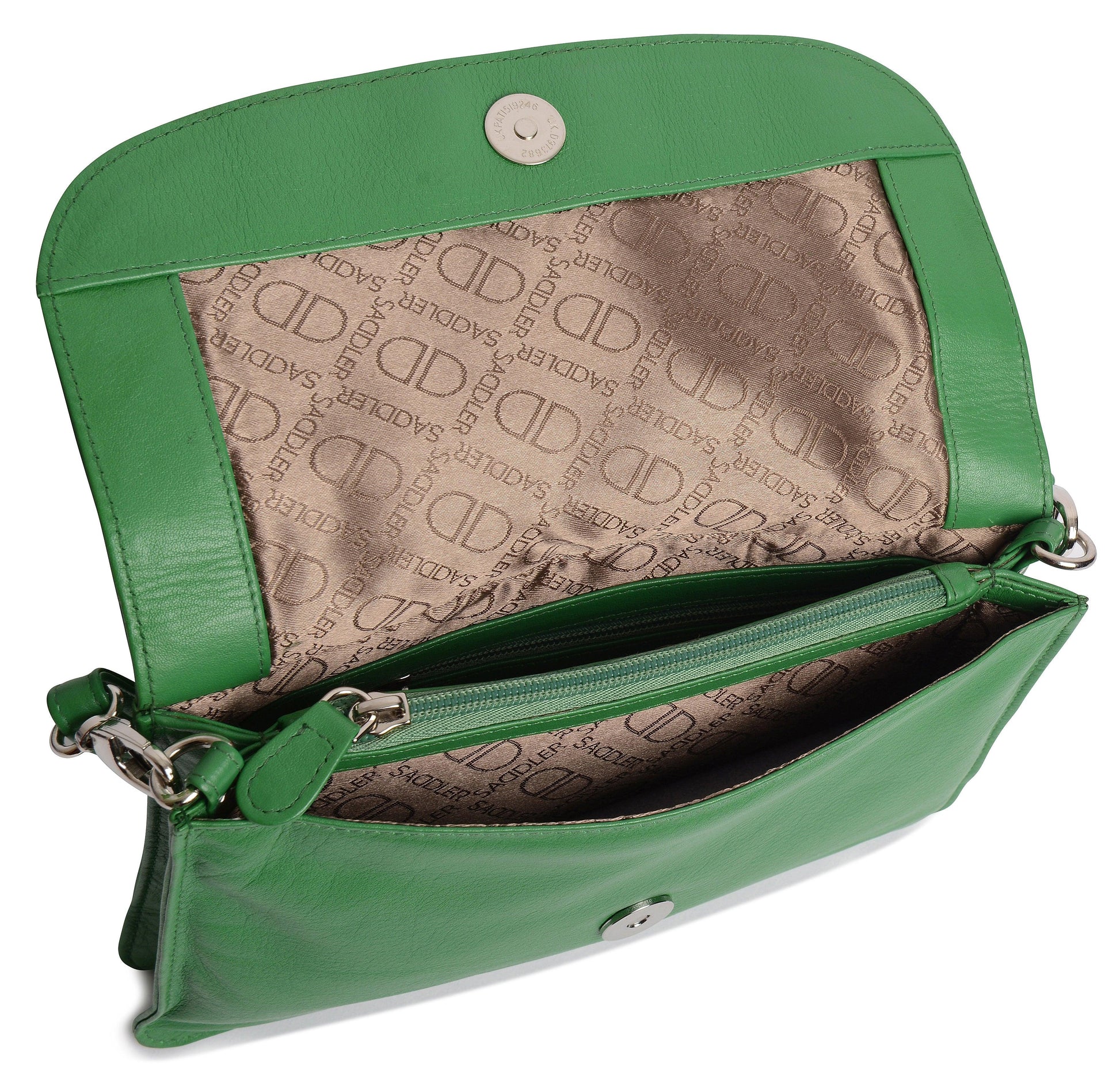 Olivia Three Section Leather Crossbody Bag and Clutch Compact Stylish