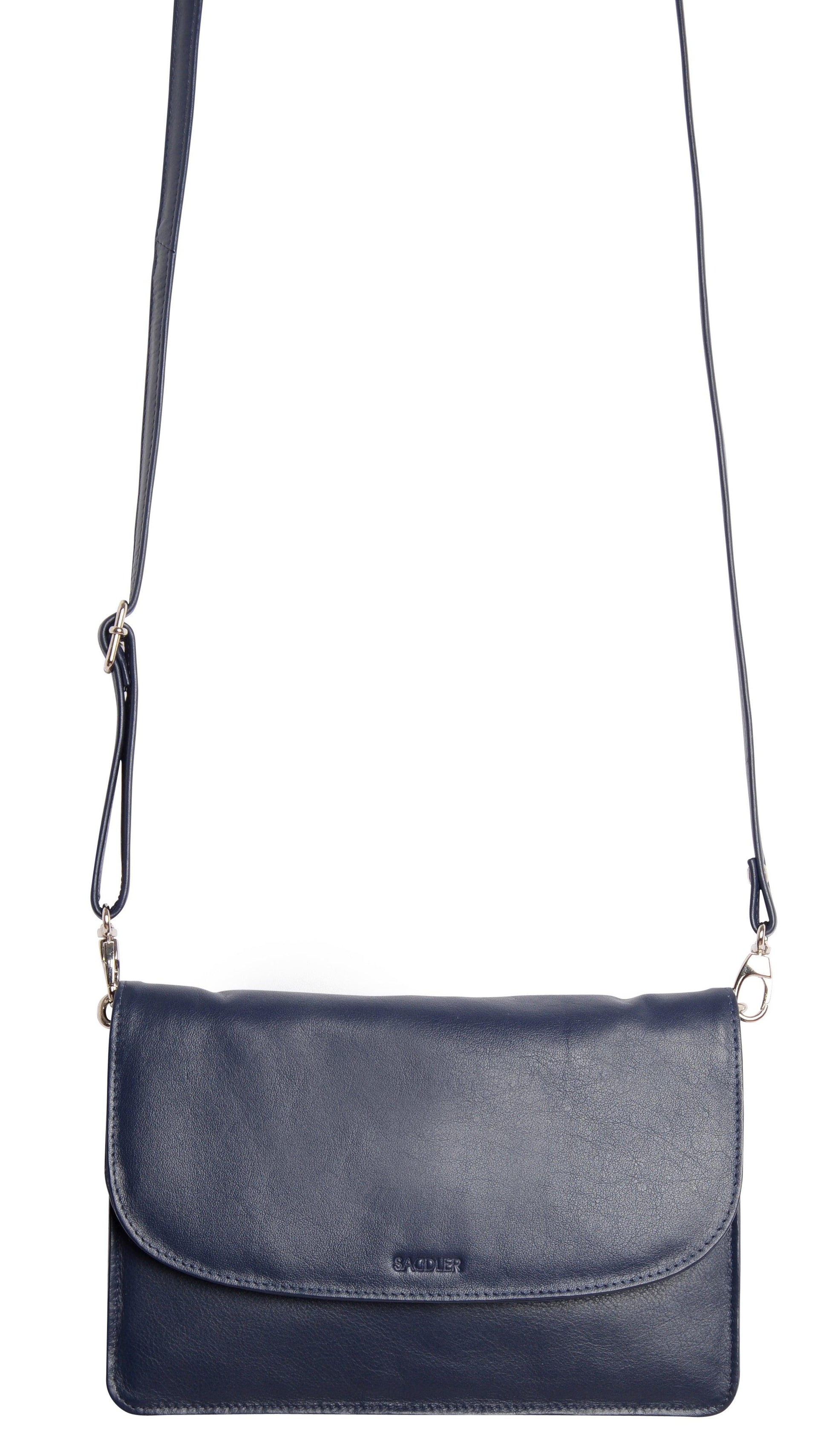 Olivia Three Section Leather Crossbody Bag and Clutch Compact Stylish
