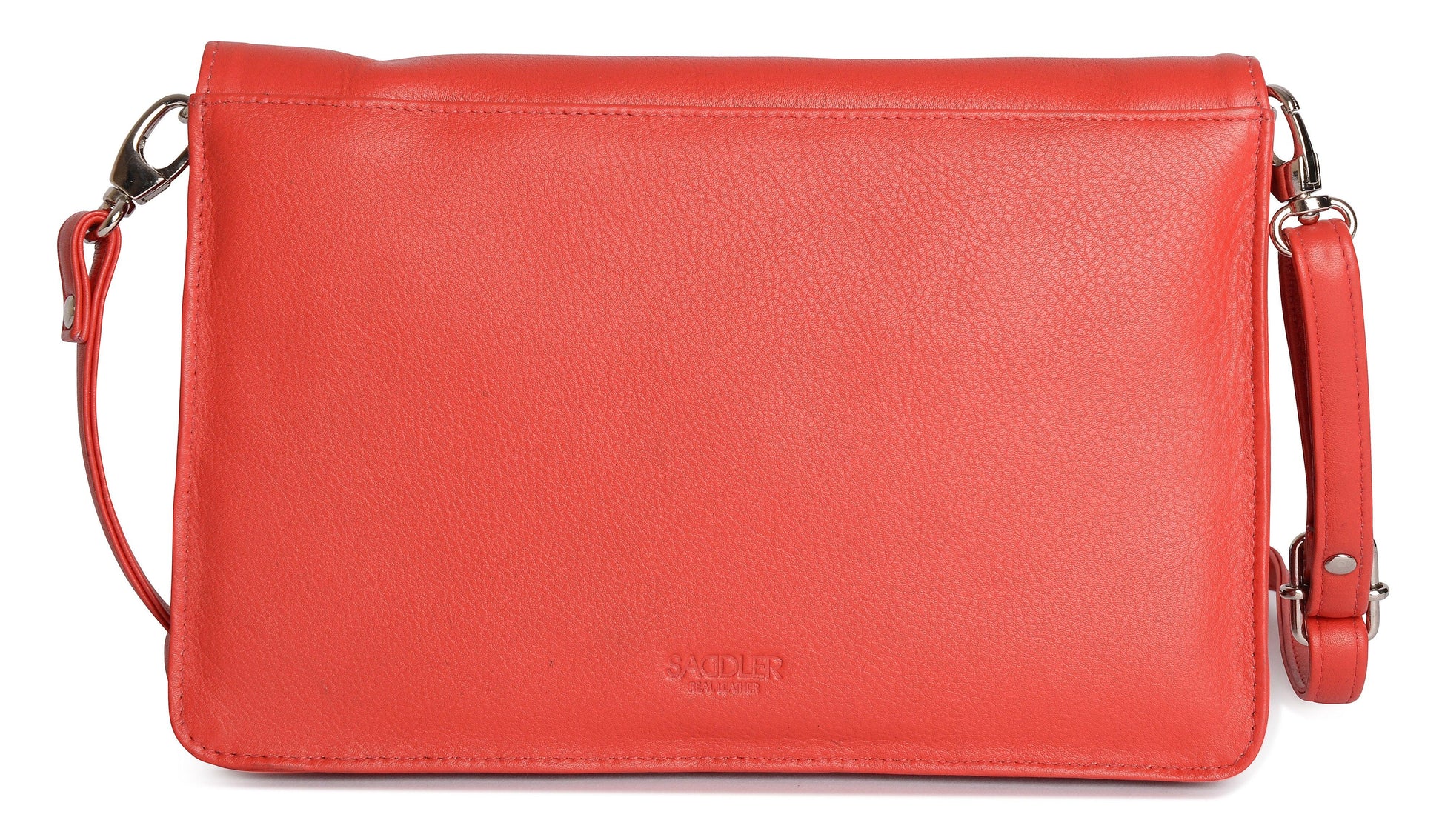 Olivia Three Section Leather Crossbody Bag and Clutch Compact Stylish