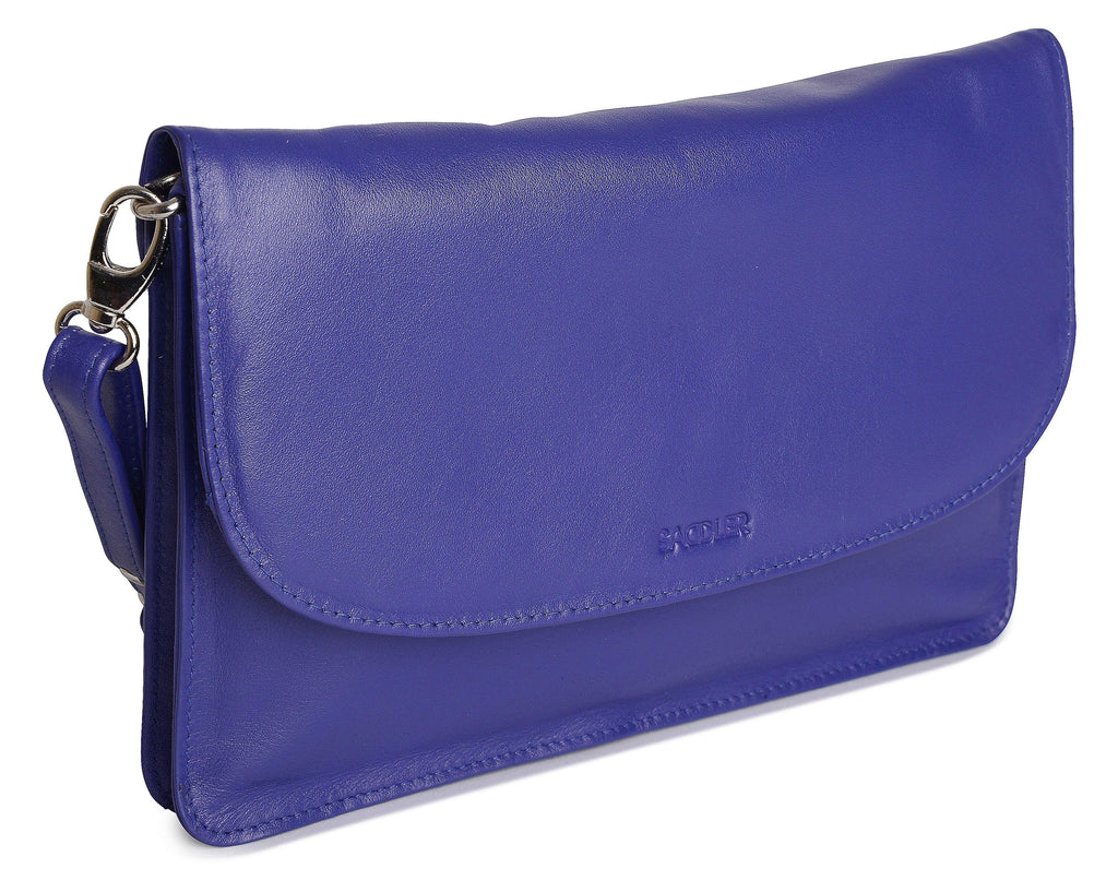 Olivia Three Section Leather Crossbody Bag and Clutch Compact Stylish