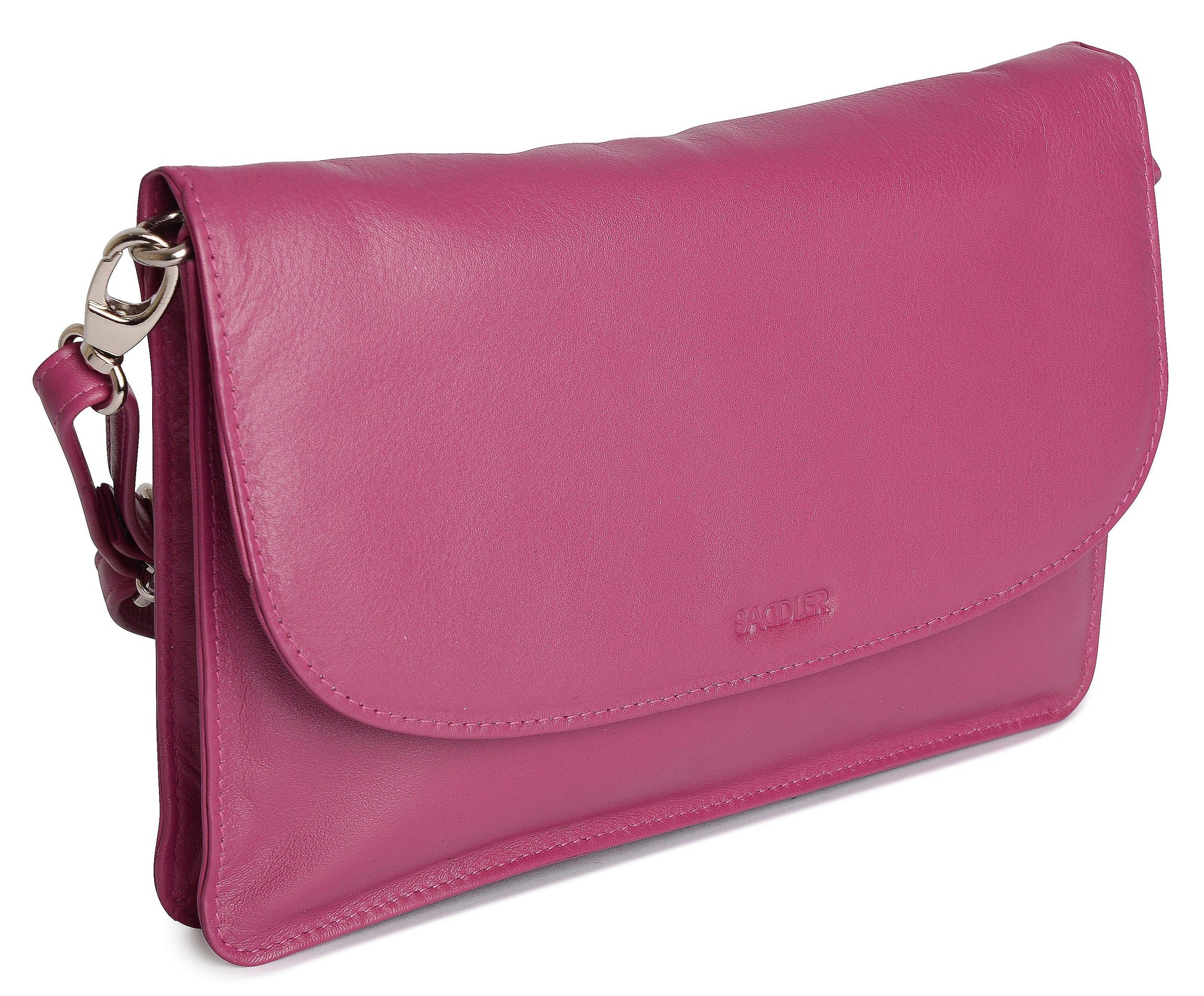 Olivia Three Section Leather Crossbody Bag and Clutch Compact Stylish