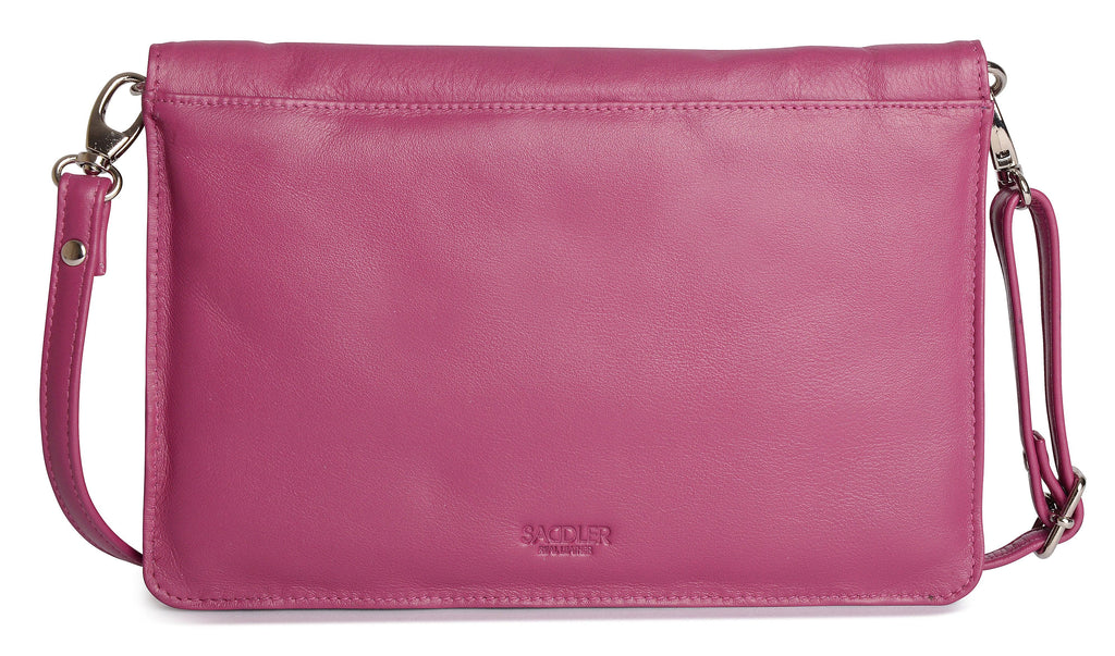 Olivia Three Section Leather Crossbody Bag and Clutch Compact Stylish