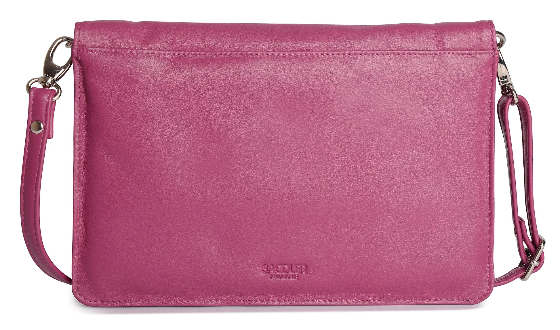 Olivia Three Section Leather Crossbody Bag and Clutch Compact Stylish