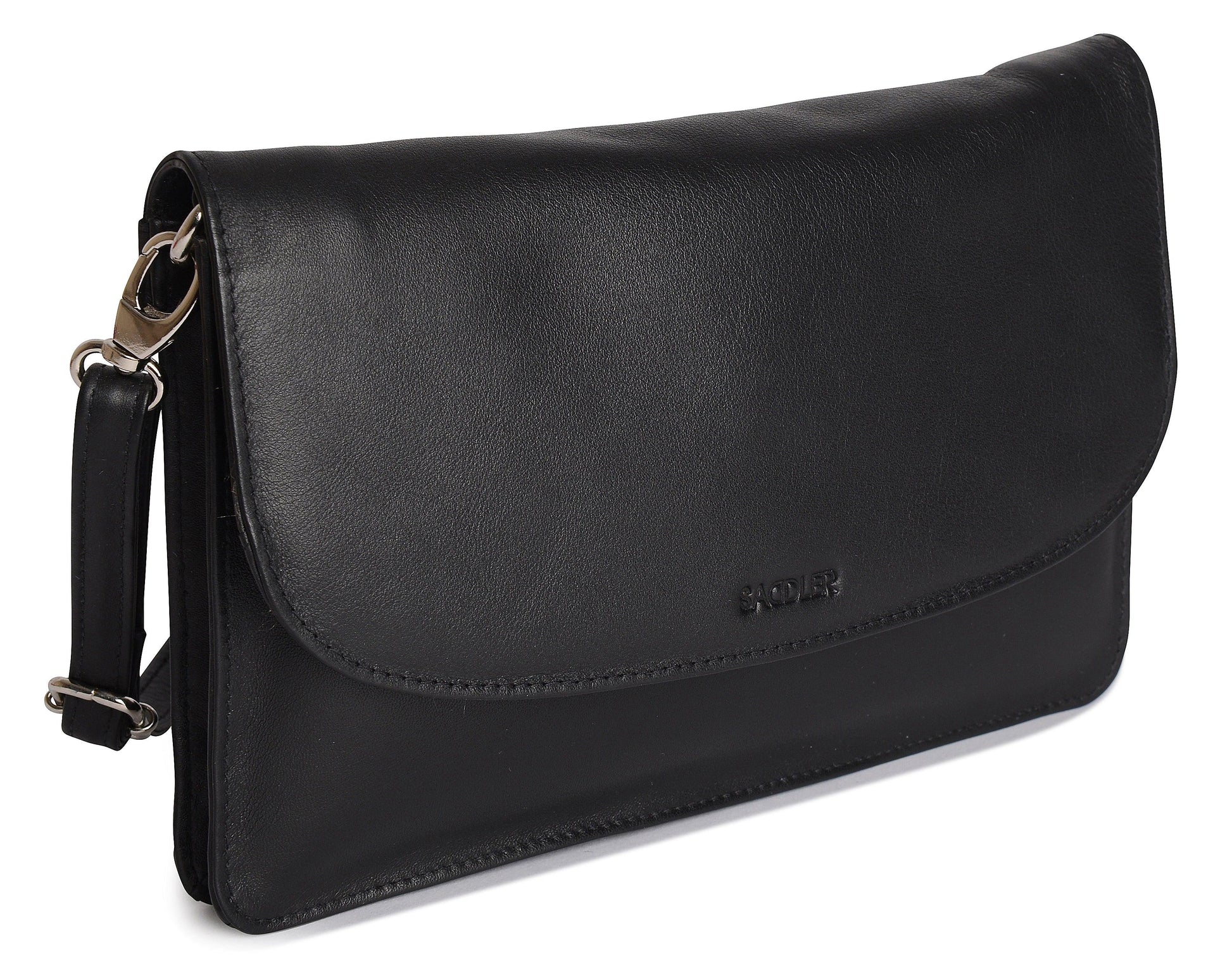 Olivia Three Section Leather Crossbody Bag and Clutch Compact Stylish
