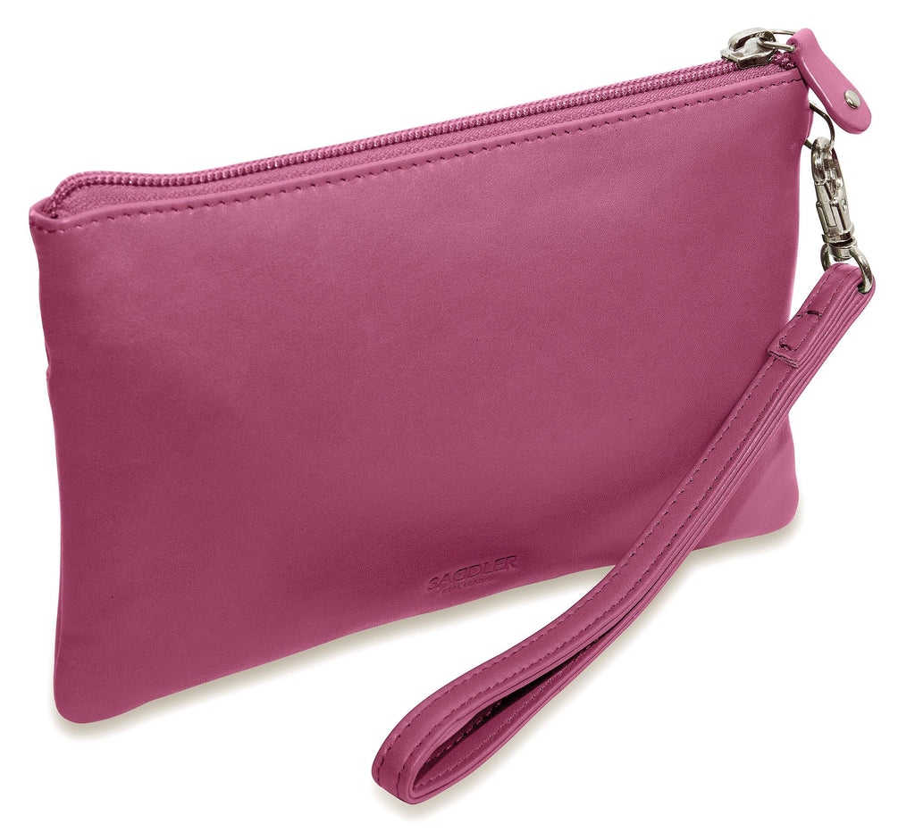 Scarlett Leather Zip Top Mini Clutch and Phone Holder