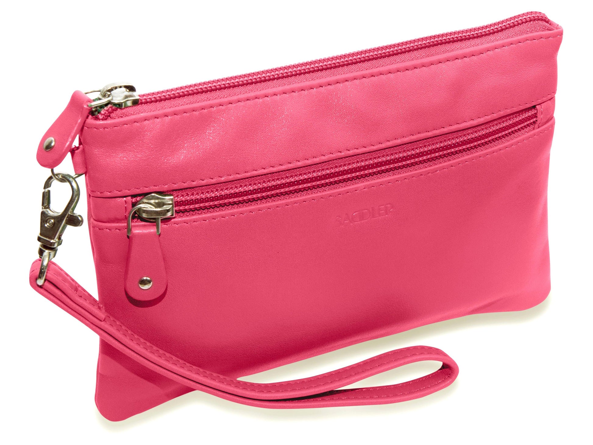 Scarlett Leather Zip Top Mini Clutch and Phone Holder