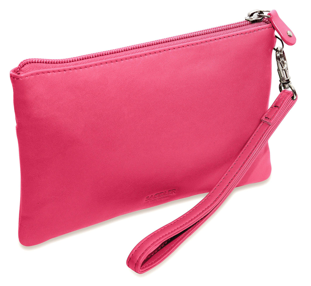 Scarlett Leather Zip Top Mini Clutch and Phone Holder