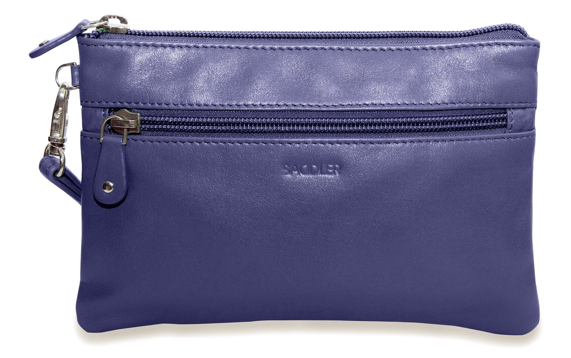 Scarlett Leather Zip Top Mini Clutch and Phone Holder