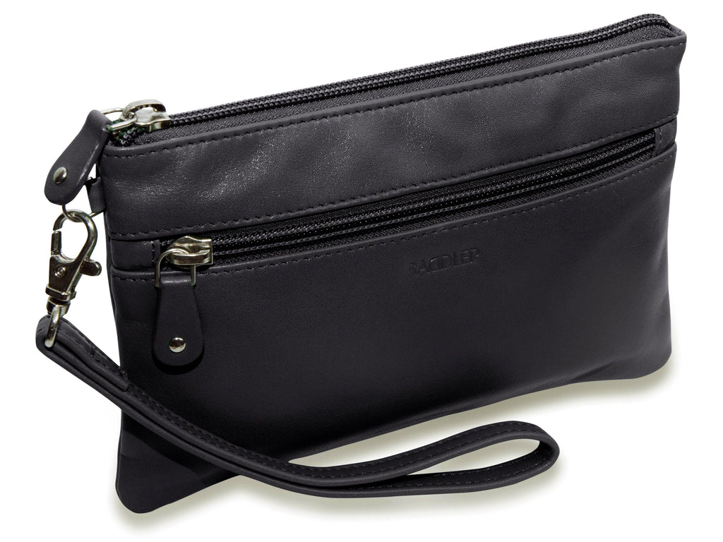 Scarlett Leather Zip Top Mini Clutch and Phone Holder