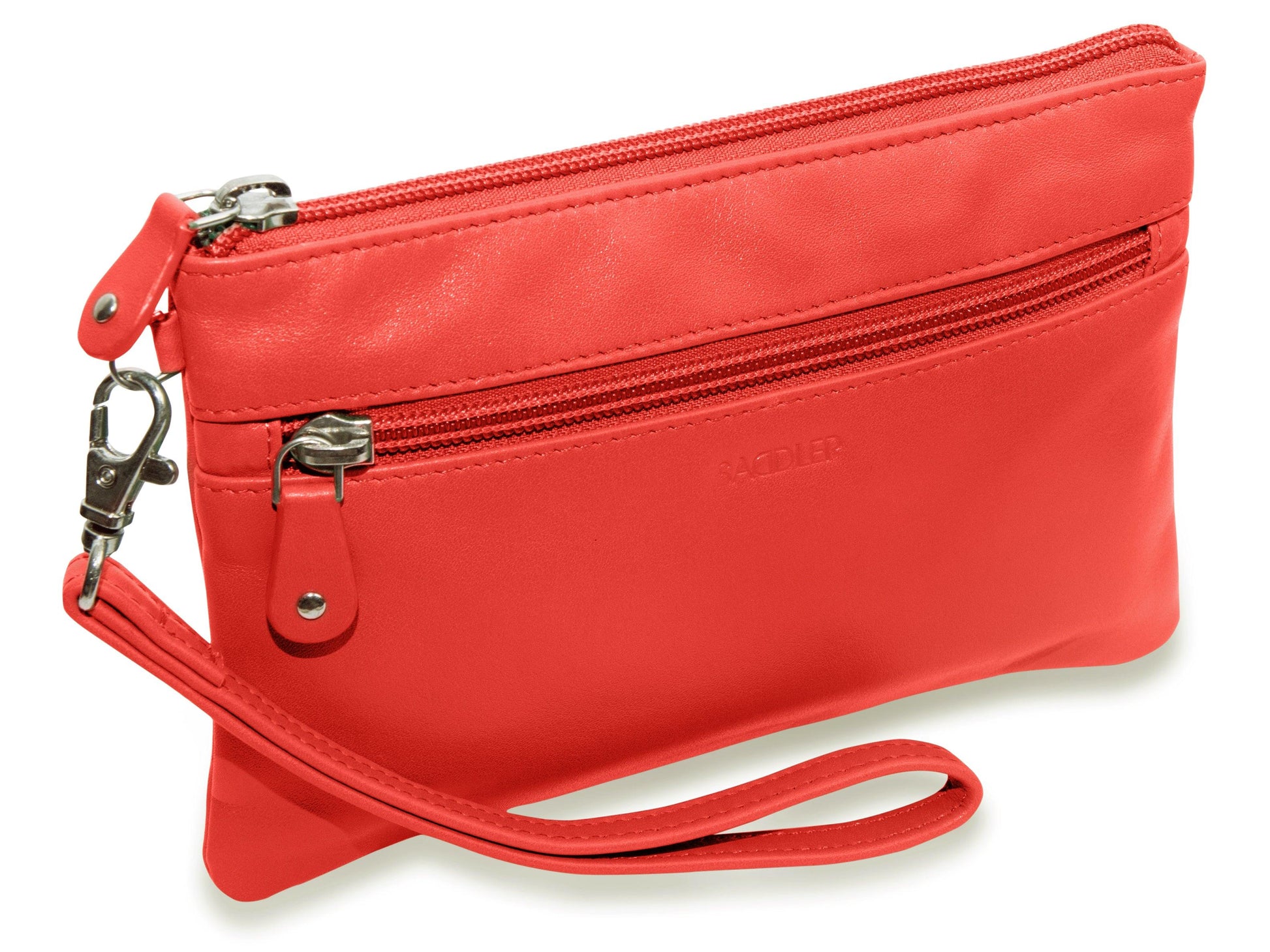Scarlett Leather Zip Top Mini Clutch and Phone Holder