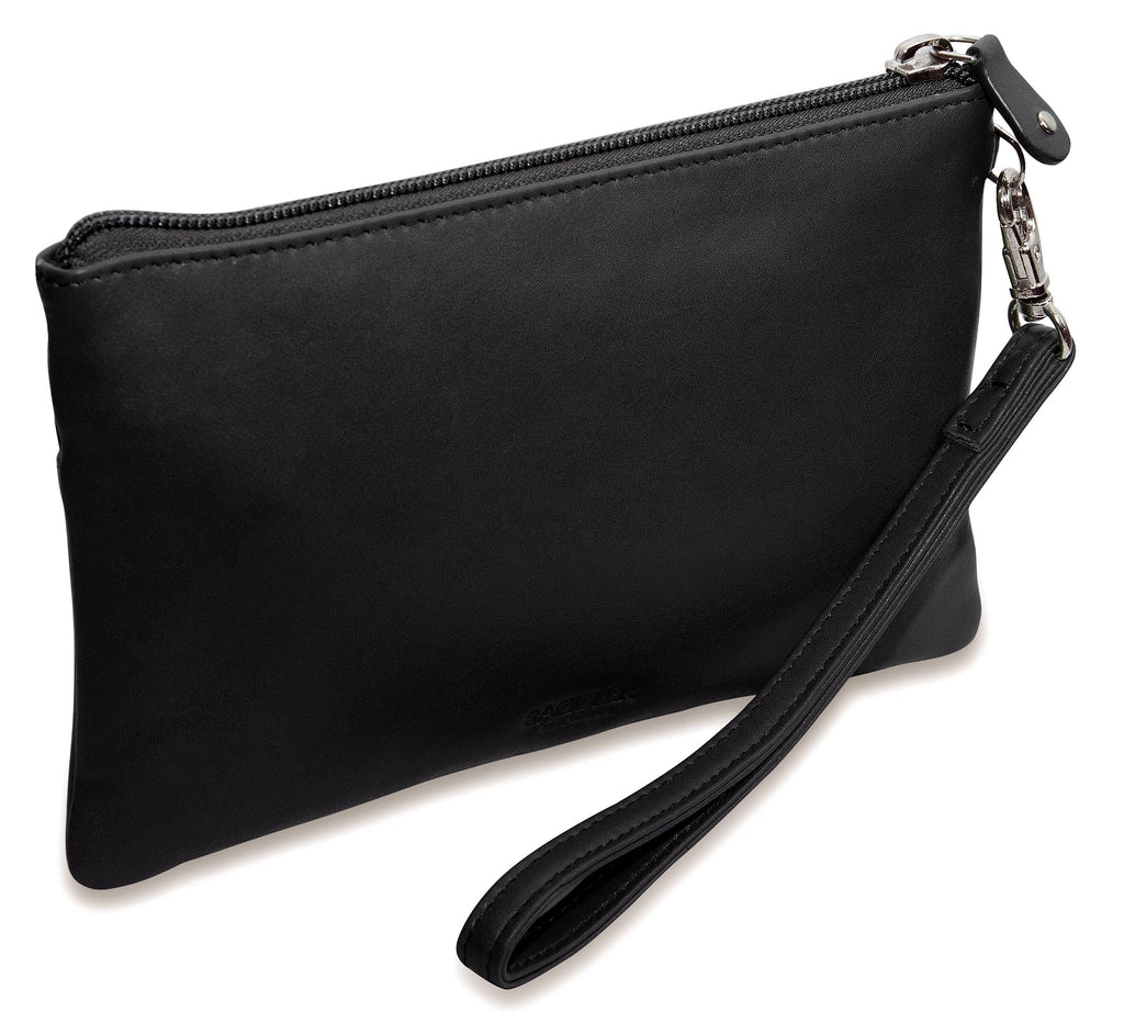 Scarlett Leather Zip Top Mini Clutch and Phone Holder