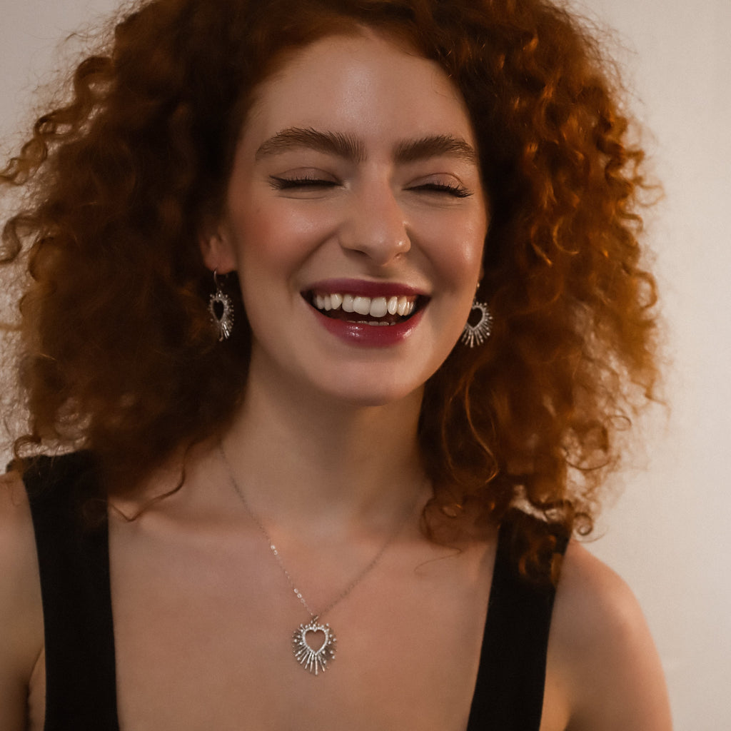 Sadie Starburst Heart Earrings | 925 Silver Plated Brass