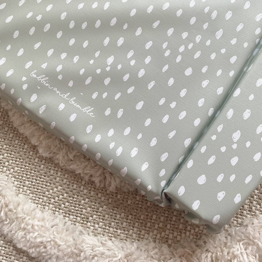 Standard Changing Mat - Sage Green Spots