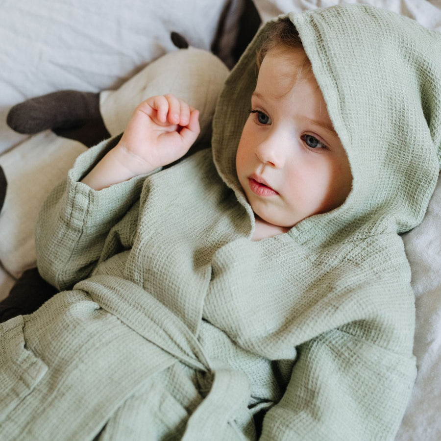 Cozy Kids Linen Bathrobe – Soft, Hypoallergenic & Handmade by Linen Tales at www.brixbailey.com