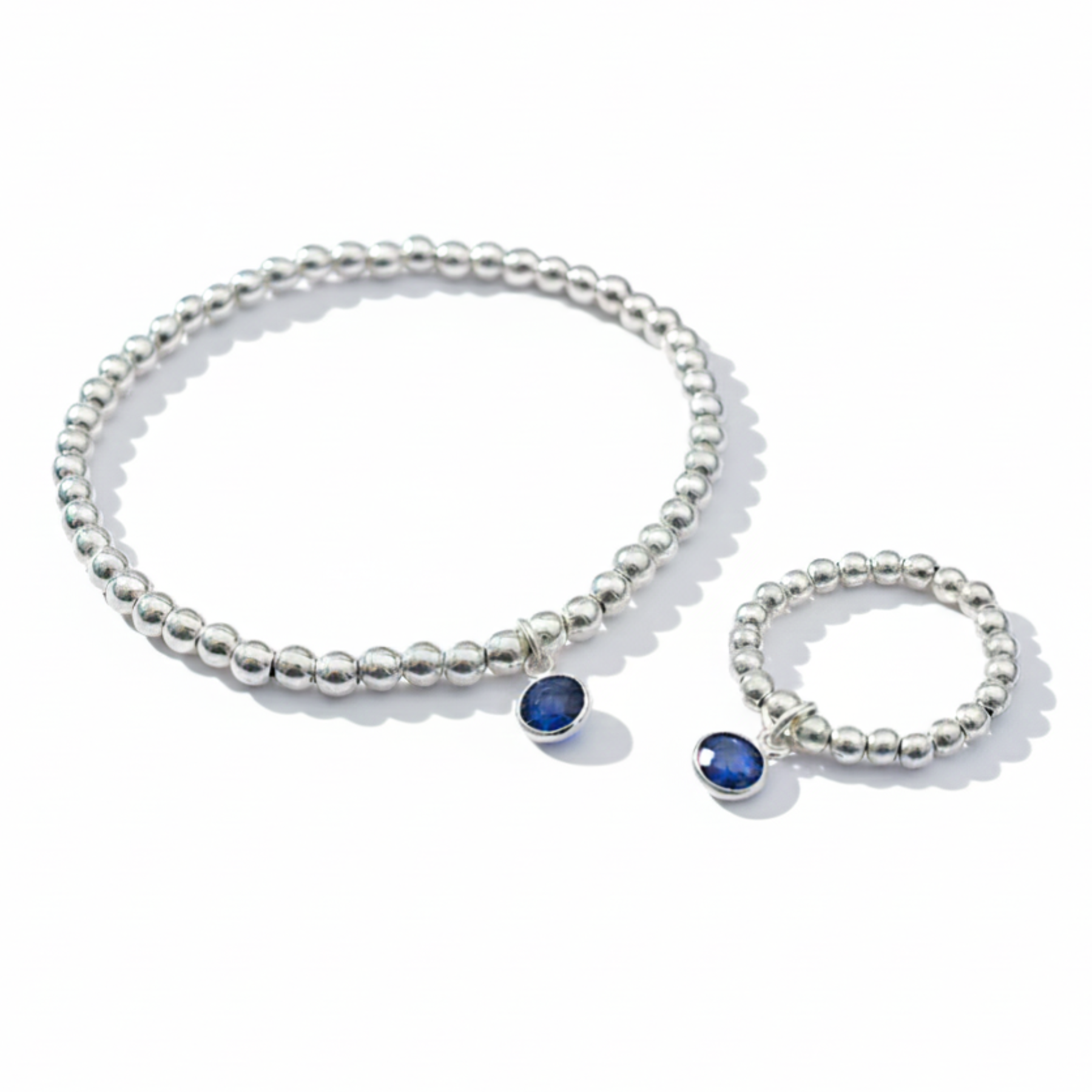 Sapphire Jewellery Set with Bracelet and Ring