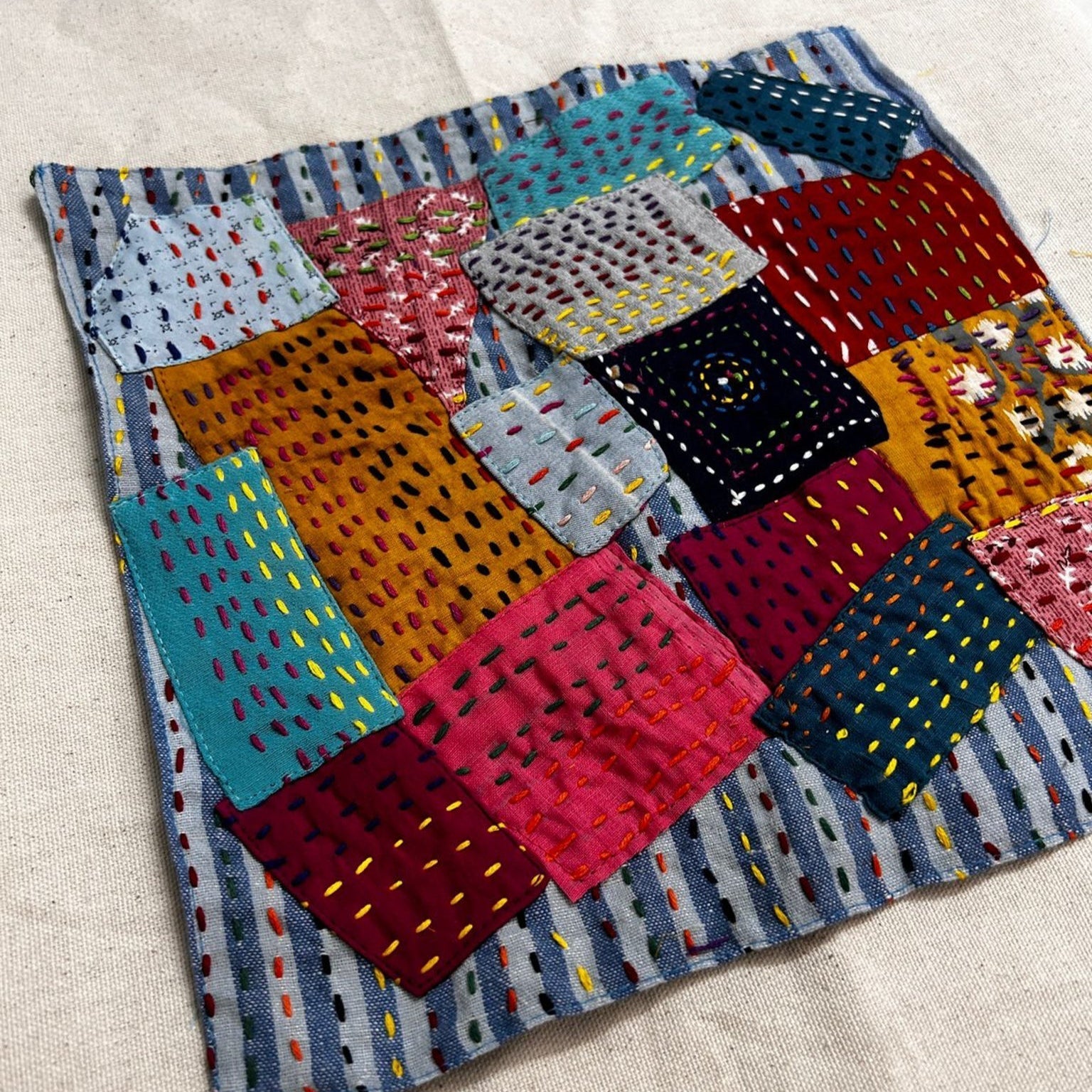 Sari patchwork cotton tote bag