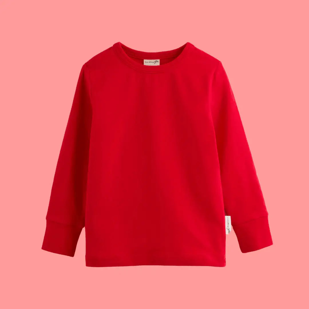 ScandiBugs Own Label Organic Long Sleeve Top - Roaring Red