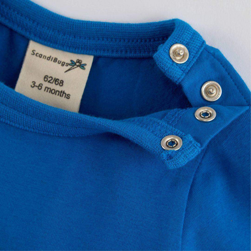 ScandiBugs Own Label Organic Long Sleeve Vest - Peacock Blue