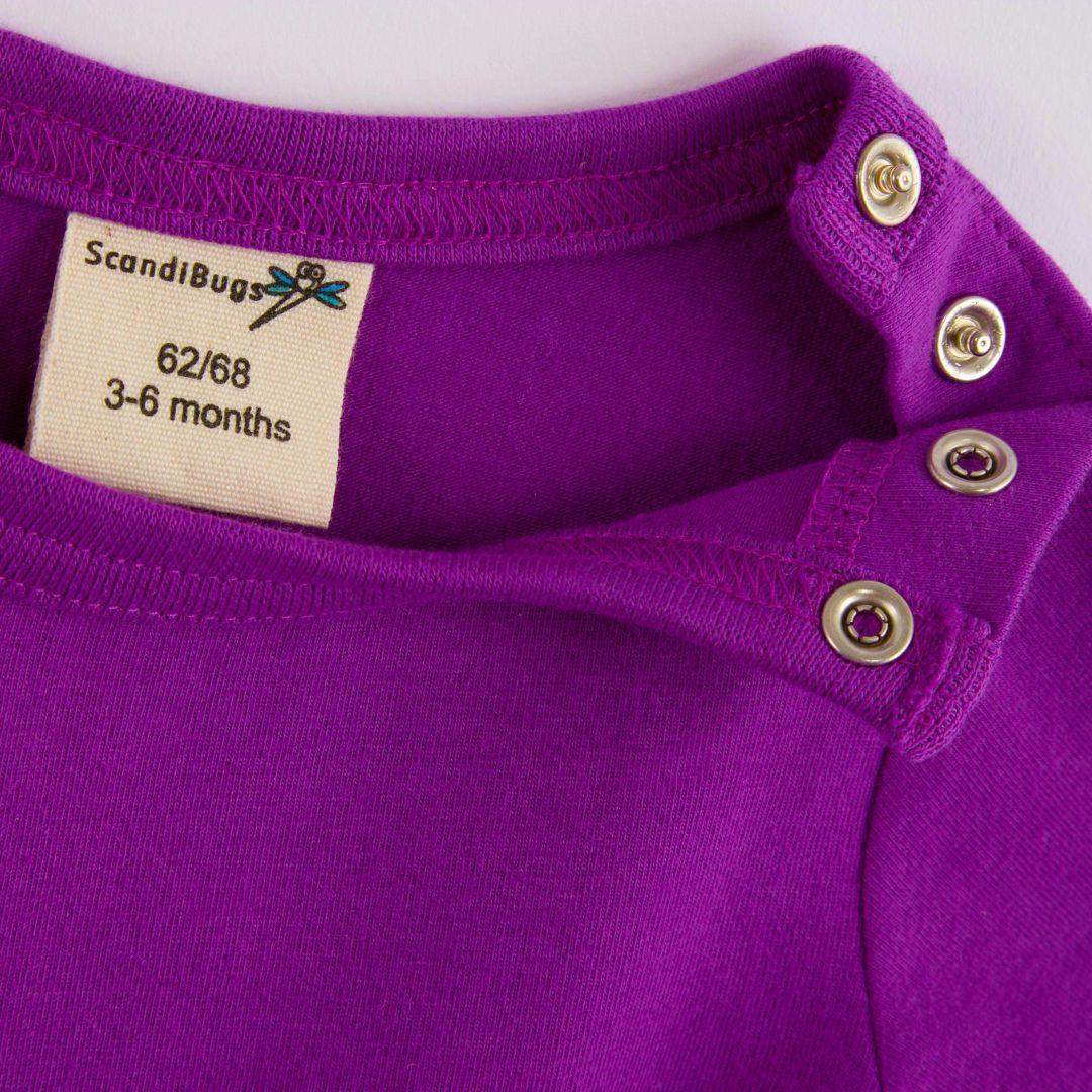 ScandiBugs Own Label Organic Long Sleeve Vest - Perfectly Purple